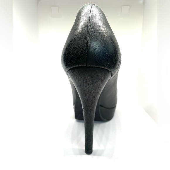Stuart Weitzman 7.5 Black Leather Platform Heel! Read Description 4 Condition! - Picture 9 of 17